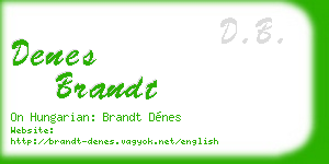 denes brandt business card